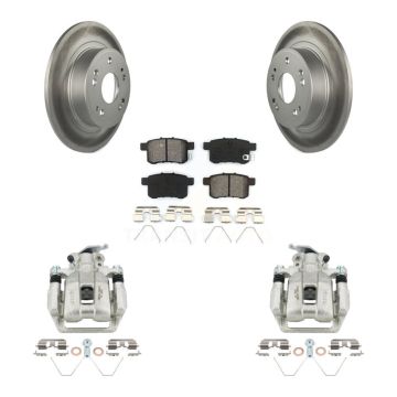 Rear Disc Brake Caliper Coat Rotors And Semi-Metallic Pad Kit For Honda Accord Acura TSX KCG-100316S