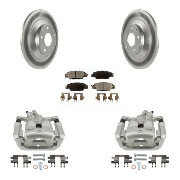Rear Disc Brake Caliper Coated Rotors And Semi-Metallic Pad Kit For 2016-2022 Mazda CX-5 KCG-100317P