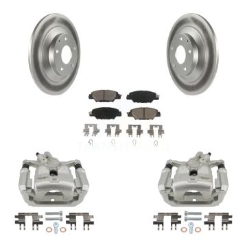 Rear Disc Brake Caliper Coated Rotors And Ceramic Pads Kit For 2016-2022 Mazda CX-5 KCG-100318C