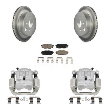 Rear Disc Brake Caliper Coat Rotors & Ceramic Pad Kit For 2014-2018 Subaru Forester 2.0L KCG-100319C