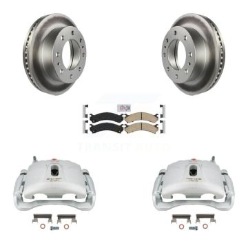 Front Brake Caliper Coat Rotor And Ceramic Pad Kit For Chevrolet GMC Express 3500 Savana KCG-100319N