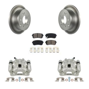 Rear Disc Brake Caliper Coated Rotor And Semi-Metallic Pad Kit For Kia Forte Koup Forte5 KCG-100319S