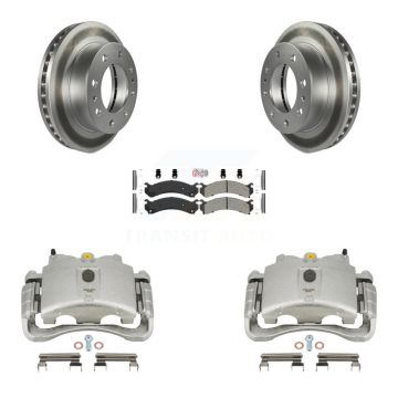 Front Brake Caliper Coat Rotor Semi-Metallic Pad Kit For GMC Chevrolet Sierra 2500 HD H2 KCG-100321N