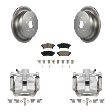 Rear Disc Brake Caliper Coat Rotors Ceramic Pad Kit For Toyota Sienna Lexus RX350 RX450h KCG-100322C