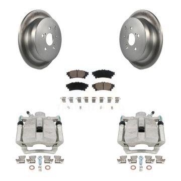 Rear Brake Caliper Coat Rotor & Ceramic Pad Kit For Toyota Sienna Highlander Lexus RX350 KCG-100323C