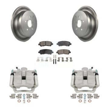 Rear Disc Brake Caliper Coated Rotors And Semi-Metallic Pads Kit For Toyota Highlander KCG-100323P