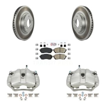 Front Disc Brake Caliper Coated Rotors And Ceramic Pads Kit For Mazda 6 KCG-100324N