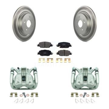 Rear Disc Brake Caliper Coated Rotors And Semi-Metallic Pad Kit For 2017-2022 Honda CR-V KCG-100324P