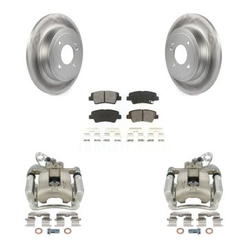Rear Disc Brake Caliper Coated Rotors And Semi-Metallic Pads Kit For Kia Rio KCG-100324S