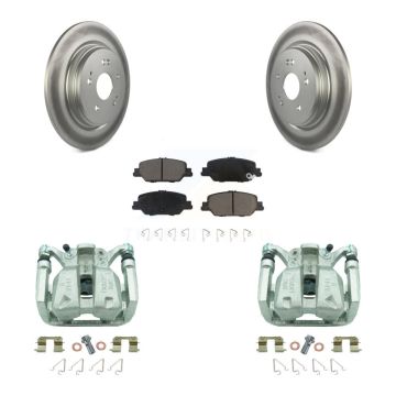 Rear Disc Brake Caliper Coated Rotors And Ceramic Pads Kit For 2017-2022 Honda CR-V KCG-100325C