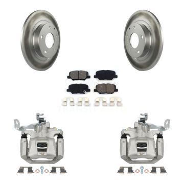 Rear Disc Brake Caliper Coated Rotors And Semi-Metallic Pads Kit For 2014-2015 Mazda 6 KCG-100325S