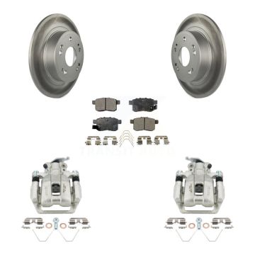 Rear Disc Brake Caliper Coat Rotors And Semi-Metallic Pad Kit For Honda Accord Acura TSX KCG-100326P