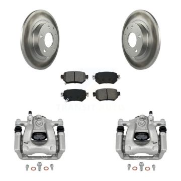 Rear Disc Brake Caliper Coated Rotors And Semi-Metallic Pads Kit For 2016-2021 Mazda 6 KCG-100326S