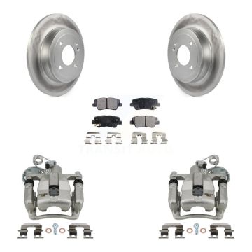 Rear Disc Brake Caliper Coated Rotors And Ceramic Pads Kit For 2012-2016 Hyundai Accent KCG-100326T