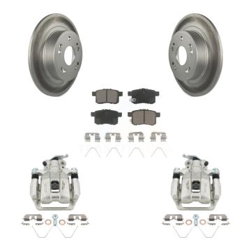 Rear Disc Brake Caliper Coated Rotors And Ceramic Pads Kit For Honda Accord Acura TSX KCG-100327C