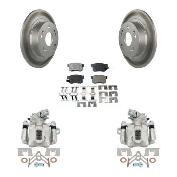 Rear Disc Brake Caliper Coated Rotors And Semi-Metallic Pads Kit For 2016-2018 Acura ILX KCG-100328P