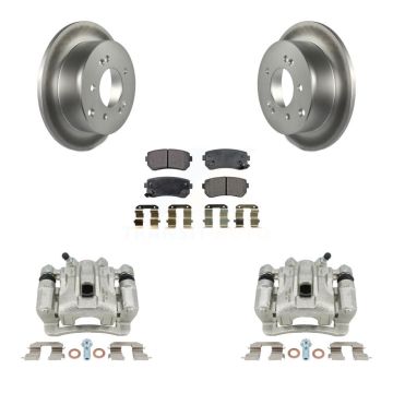 Rear Disc Brake Caliper Coated Rotor And Semi-Metallic Pad Kit For Kia Forte Koup Forte5 KCG-100329P