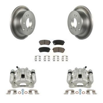 Rear Disc Brake Caliper Coated Rotors And Ceramic Pads Kit For Kia Forte Koup Forte5 KCG-100330C