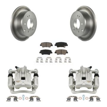 Rear Disc Brake Caliper Coated Rotors And Ceramic Pads Kit For 2010-2013 Kia Soul KCG-100331C
