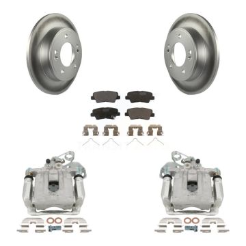 Rear Disc Brake Caliper Coat Rotors & Ceramic Pad Kit For 2017-2020 Hyundai Elantra 2.0L KCG-100331T
