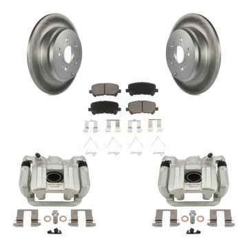 Rear Disc Brake Caliper Coated Rotors And Ceramic Pads Kit For 2011-2017 Honda Odyssey KCG-100333C
