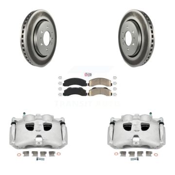 Front Disc Brake Caliper Coat Rotors & Ceramic Pad Kit For Ford F-150 Expedition Lincoln KCG-100333N