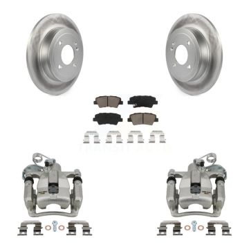Rear Disc Brake Caliper Coated Rotors And Ceramic Pads Kit For 2012-2016 Hyundai Accent KCG-100334C