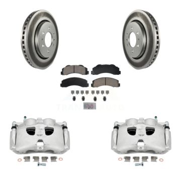 Front Disc Brake Caliper Coat Rotors & Ceramic Pad Kit For Ford F-150 Expedition Lincoln KCG-100334N
