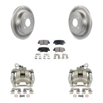 Rear Disc Brake Caliper Coated Rotors And Semi-Metallic Pads Kit For Kia Rio KCG-100334P