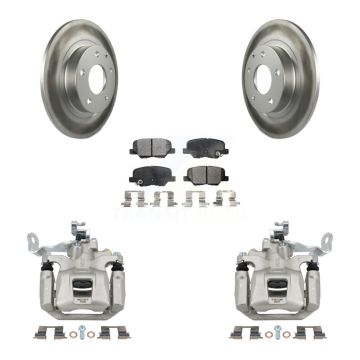 Rear Disc Brake Caliper Coated Rotors And Semi-Metallic Pads Kit For 2014-2015 Mazda 6 KCG-100335P