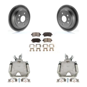 Rear Brake Caliper Coat Rotors Ceramic Pad Kit For Buick Regal LaCrosse With Solid Rotor KCG-100335T