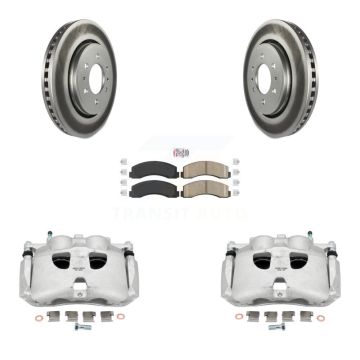 Front Brake Caliper Coat Rotor And Ceramic Pad Kit For Ford Expedition Lincoln Navigator KCG-100336N