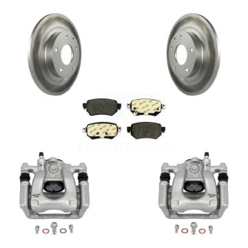 Rear Disc Brake Caliper Coated Rotors And Semi-Metallic Pads Kit For 2016-2021 Mazda 6 KCG-100336P