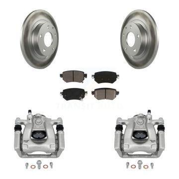 Rear Disc Brake Caliper Coated Rotors And Ceramic Pads Kit For 2016-2021 Mazda 6 KCG-100337C