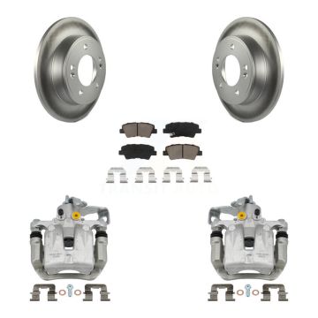 Rear Brake Caliper Coat Rotors & Ceramic Pad Kit For Kia Hyundai Forte Elantra GT Forte5 KCG-100338C