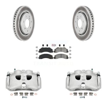 Front Brake Caliper Coat Rotors & Semi-Metallic Pad Kit For Ford F-150 With 7 Lug Wheels KCG-100338N