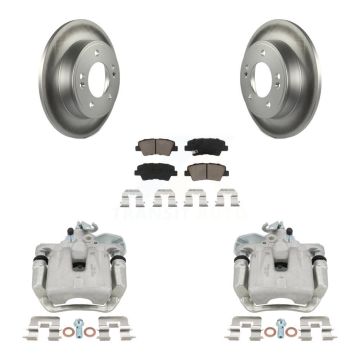 Rear Disc Brake Caliper Coated Rotors And Ceramic Pads Kit For 2014-2016 Kia Soul KCG-100339C