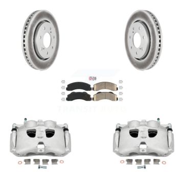 Front Brake Caliper Coat Rotors & Ceramic Pad Kit For 10-11 Ford F-150 With 7 Lug Wheels KCG-100339N