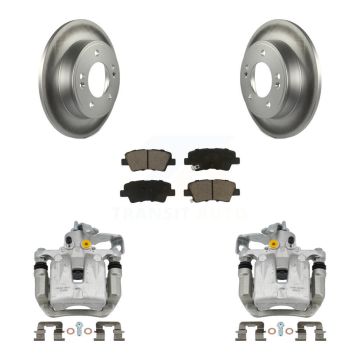 Rear Disc Brake Caliper Coated Rotor And Ceramic Pad Kit For Hyundai Veloster Elantra GT KCG-100340C
