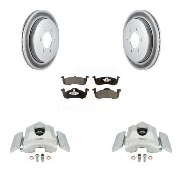 Rear Disc Brake Caliper Coat Rotor Ceramic Pad Kit For Ford Expedition Lincoln Navigator KCG-100340T