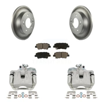 Rear Disc Brake Caliper Coated Rotors And Ceramic Pads Kit For 2017-2018 Kia Soul KCG-100341C