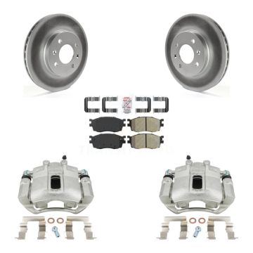 Front Brake Caliper Coat Rotor And Semi-Metallic Pad Kit For Hyundai Accent Kia Rio Rio5 KCG-100341N