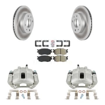 Front Brake Caliper Coat Rotor & Semi-Metallic Pad Kit For 2006 Hyundai Accent Hatchback KCG-100342N