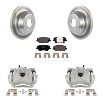 Rear Brake Caliper Coat Rotor And Ceramic Pad Kit For Kia Sorento Hyundai Santa Fe Sport KCG-100342T