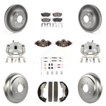 Front Rear Brake Caliper Coat Rotor Drum Ceramic Pad Shoe Cylinder Kit (11Pc) For Accent KCG-100344T