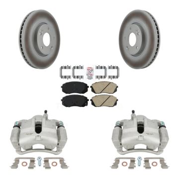 Front Brake Caliper Coat Rotors Ceramic Pad Kit For 2016 Kia Sportage 2.4L From 12 10 15 KCG-100345N