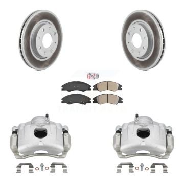 Front Disc Brake Caliper Coated Rotor And Semi-Metallic Pad Kit For Kia Spectra Spectra5 KCG-100348N