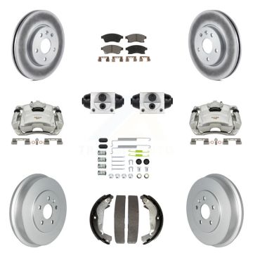 Front Rear Brake Caliper Coat Rotor Drum Ceramic Pad Shoes Cylinder Kit (11Pc) For Cruze KCG-100354C