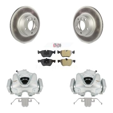 Front Disc Brake Caliper Coat Rotors & Semi-Metallic Pad Kit For 2008 BMW 328xi To 08 07 KCG-100354N