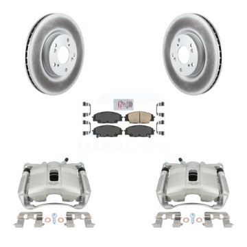 Front Disc Brake Caliper Coated Rotor And Ceramic Pad Kit For 2007-2010 Acura CSX Type-S KCG-100355N